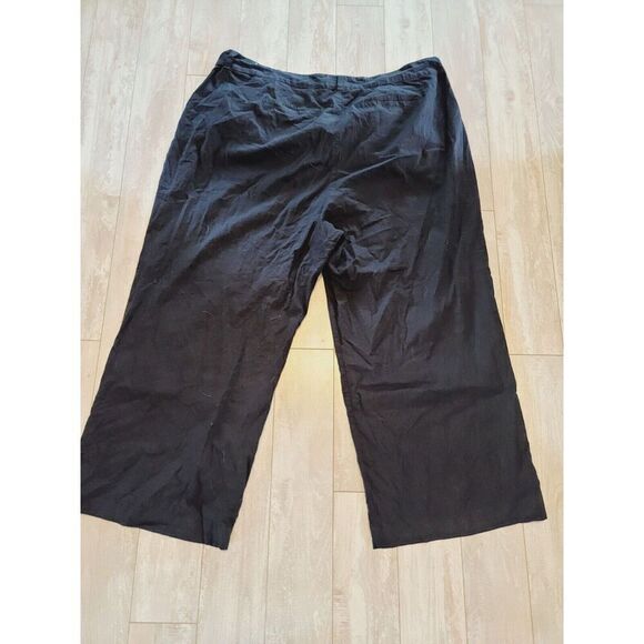 Torrid 24 Pants Black Linen Blend Wide Leg High Rise With Belt SZ 3X NWT RV $66 - Picture 3 of 10